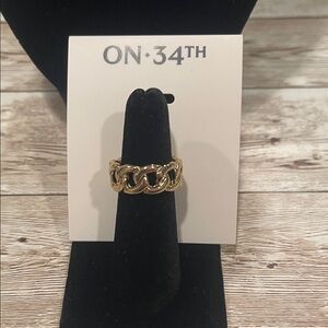 ON 34TH Elegant Gold Chain Ring‎